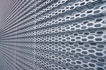 structural skeleton of metallic perspective construction shape gray industrial wall background cells objects surface