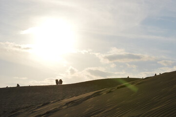 鳥取砂丘　太陽