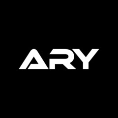 ARY letter logo design with black background in illustrator, vector logo modern alphabet font overlap style. calligraphy designs for logo, Poster, Invitation, etc.