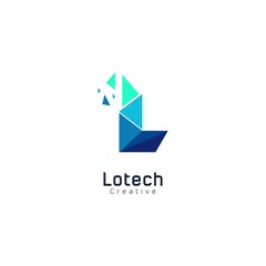 modern logo letter L geometry technology