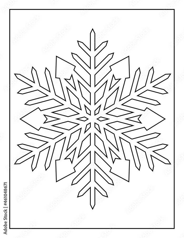 Wall mural Coloring Book Pages for Kids. Coloring book for children. Christmas. Winter. Snowflakes.