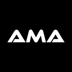 AMA letter logo design with black background in illustrator, vector logo modern alphabet font overlap style. calligraphy designs for logo, Poster, Invitation, etc. - obrazy, fototapety, plakaty