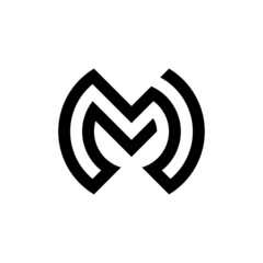 Initial letter monogram MM logo