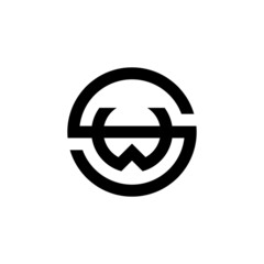 Initial letter monogram SW logo