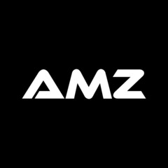 AMZ letter logo design with black background in illustrator, vector logo modern alphabet font overlap style. calligraphy designs for logo, Poster, Invitation, etc.