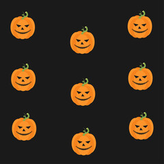 Illustration on theme big colored pattern Halloween, seamless orange pumpkin. Seamless pattern consisting of collection pumpkin, accessory at Halloween. Rare pattern Halloween from seamless pumpkin.

