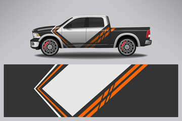 Fototapeta premium Wrap car vector design decal. Graphic abstract line racing background design for vehicle, race car, rally, adventure livery camouflage.