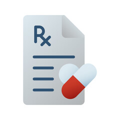 prescription and medicine icon isolated on white background