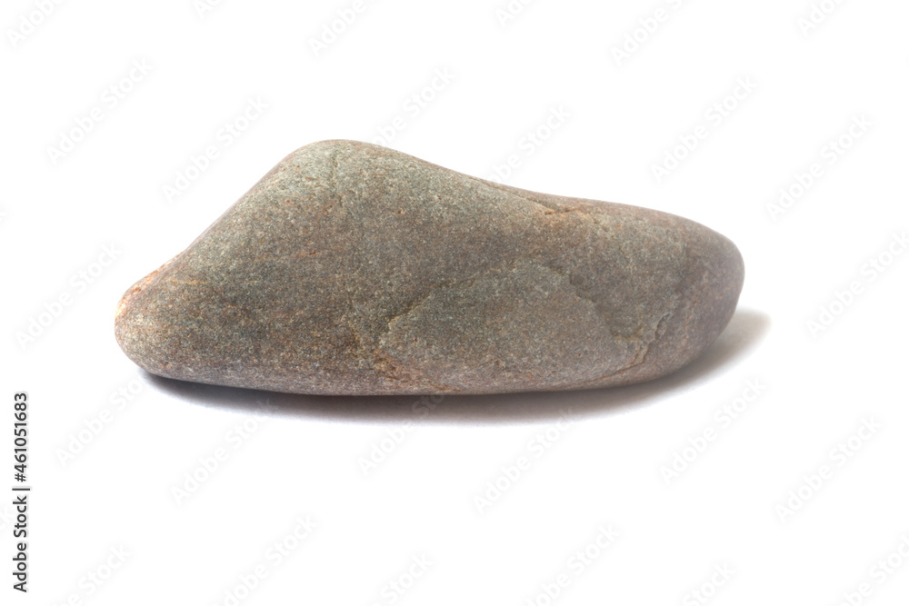 Poster pebble with shadow isolated on white background. sea pebbles
