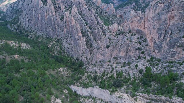 Natural Monument of the Organos de Montoro between Villarluengo and Ejulve in the Comarca del Maestrazgo and Andorra-Sierra de Arcos. Teruel province. Autonomous Community of Aragon, Spain, Europe