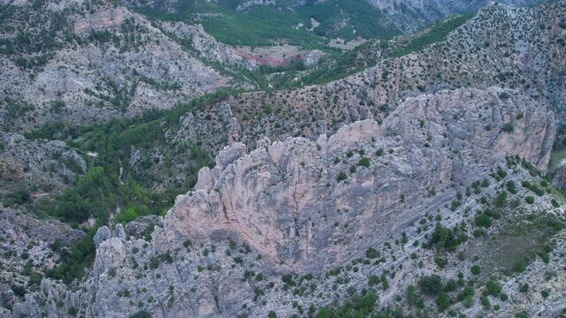 Natural Monument of the Organos de Montoro between Villarluengo and Ejulve in the Comarca del Maestrazgo and Andorra-Sierra de Arcos. Teruel province. Autonomous Community of Aragon, Spain, Europe
