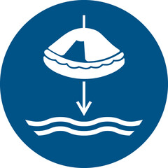 ISO 7010 M040 Lower liferaft to the water in launch sequence
