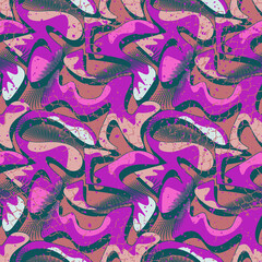 Seamless pattern with abstract geometry wave shapes