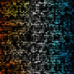 Vector black disco background with abstract geometric pattern of multi-colored dots or circles of different sizes. eps 10