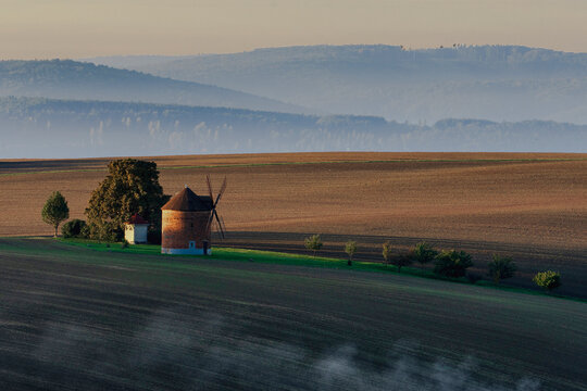 Dutch windmill near the village of Chvalkovice,Czech Republic