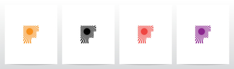 Sun Light On Letter Logo Design F