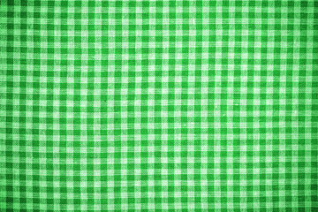 Green checkered kitchen linen or cloth