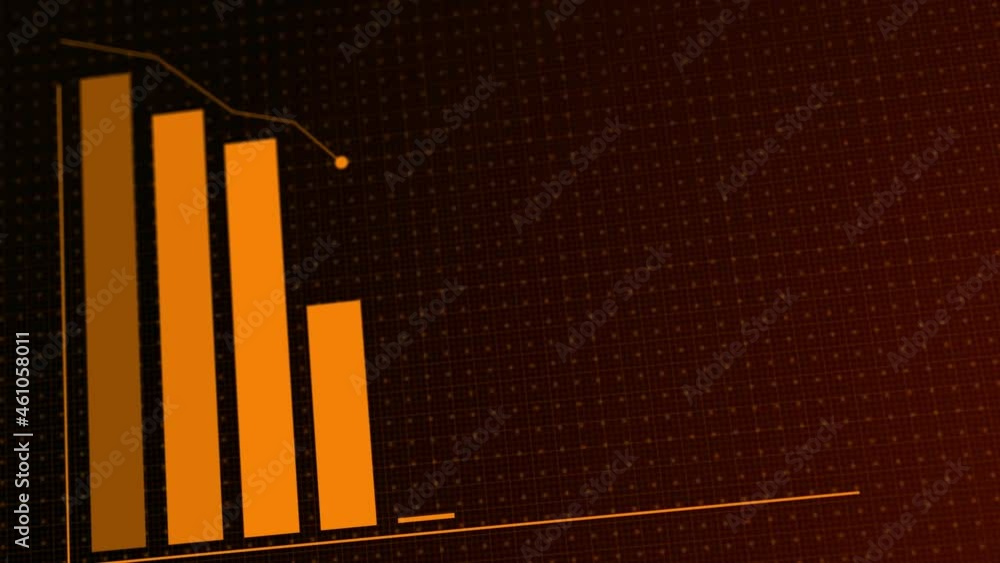 Poster raising bars of graph animation blue background. grow chart business concept. chart animation for pr