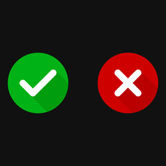Check marks flat icon on grey background
