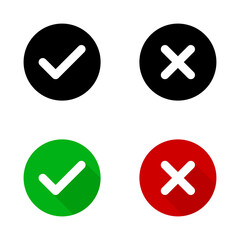 Obraz premium Check Mark vector Icons with shadow