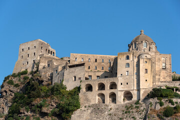Fototapeta na wymiar view of the Aragonese castle in Ischia