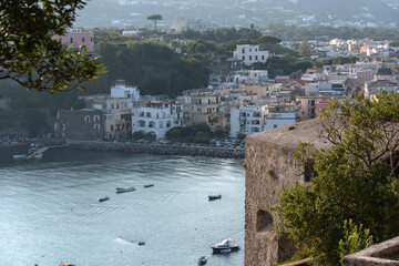 panoramic view of the gulf of Ischia from the Aragonese castle