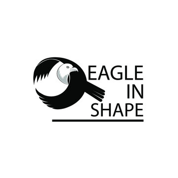 the falcon bald head eagle with round wing for retro vintage flight cartoon mascot logo idea