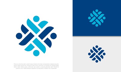 Obraz premium Human Resources Consulting Company, Global Community Logo. Social Networking logo designs.