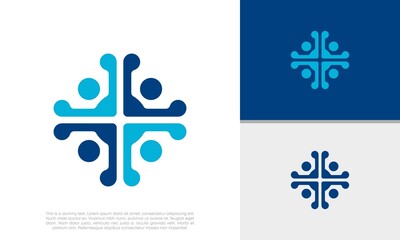 Obraz premium Human Resources Consulting Company, Global Community Logo. Social Networking logo designs.