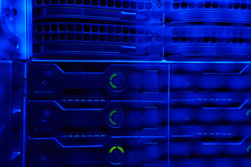 Picture of working mainframe in database center
