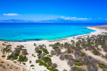 Exotic Chryssi island at the south of Crete, with the amazing Golden Beach, Greece