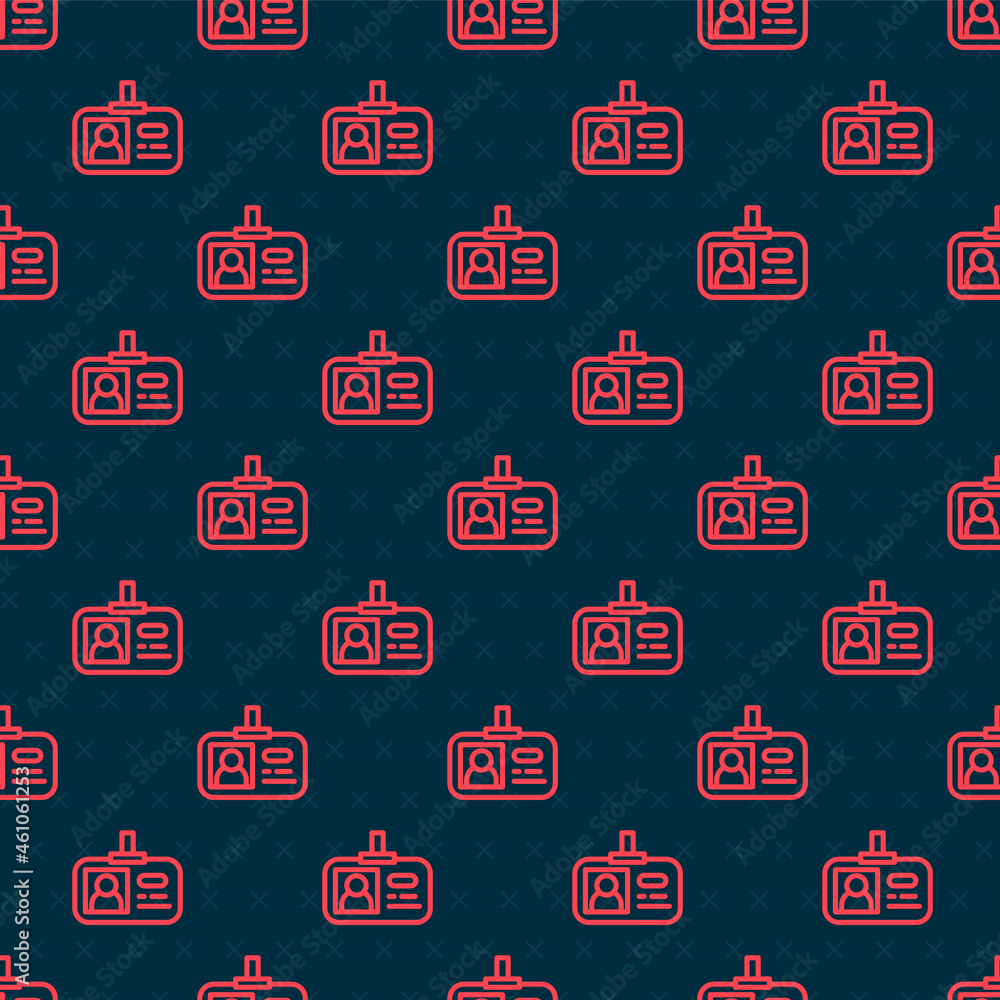 Poster red line identification badge icon isolated seamless pattern on black background. it can be used for