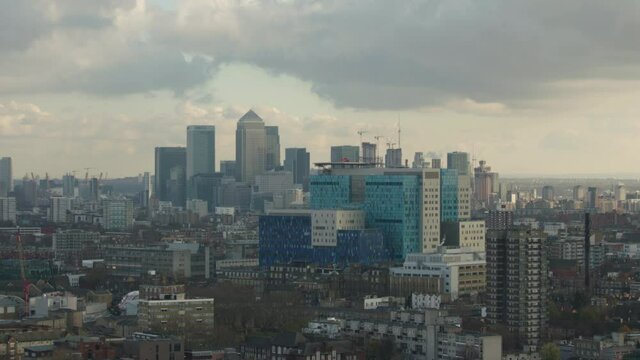 The London city skyline in a time lapse.