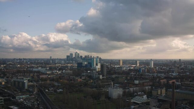 An expansive shot of London in a time lapse.