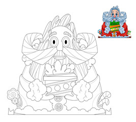children's educational game. coloring. Santa Claus. Father Frost.