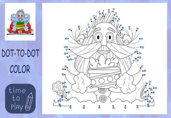 children's educational game. connect the dots. coloring. Santa Claus. Father Frost.