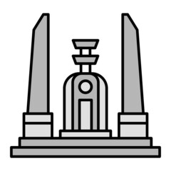  Vector Democracy Monument Filled Outline Icon Design