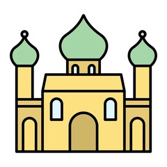 Vector Orthodox Church Filled Outline Icon Design