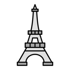  Vector Eiffel Tower Filled Outline Icon Design
