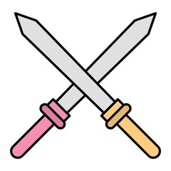  Vector Sword Filled Outline Icon Design