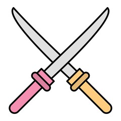 Vector Katana Filled Outline Icon Design