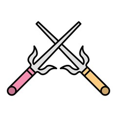 Vector Sai Filled Outline Icon Design
