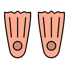 Vector Fins Filled Outline Icon Design