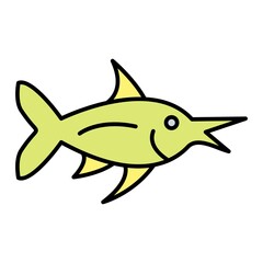 Vector Swordfish Filled Outline Icon Design