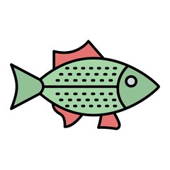 Vector Sardine Filled Outline Icon Design