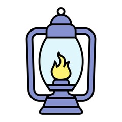 Vector Lantern Filled Outline Icon Design