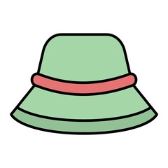 Vector Hat Filled Outline Icon Design