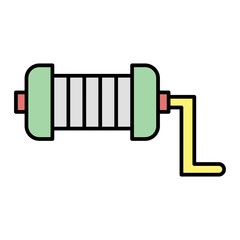 Vector Fishing Reel Filled Outline Icon Design