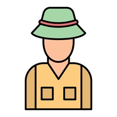 Vector Fisherman Filled Outline Icon Design
