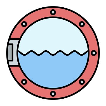 recommend clip art: Vector Porthole Filled Outline Icon Design